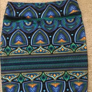 🌀Lularoe Cassie skirt 3x 3xl black blue teal
